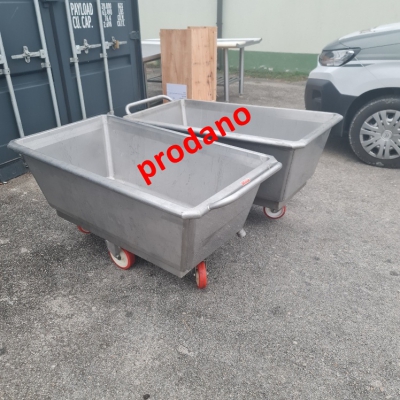 Inox voziček za razsoljevanje mesa 350 lit.