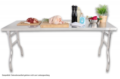 Zložljiva inox miza 180 x 70 cm