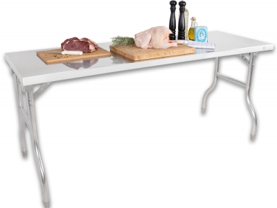 Zložljiva inox miza 180 x 60 cm
