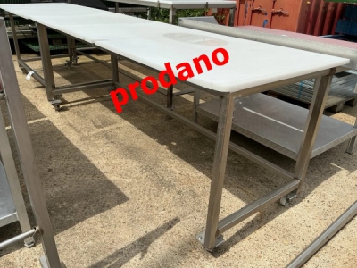 Inox delovna miza s koterm ploščo 250x90x90 / rabljena